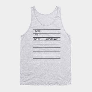 Library Due Date Card - Tank Top